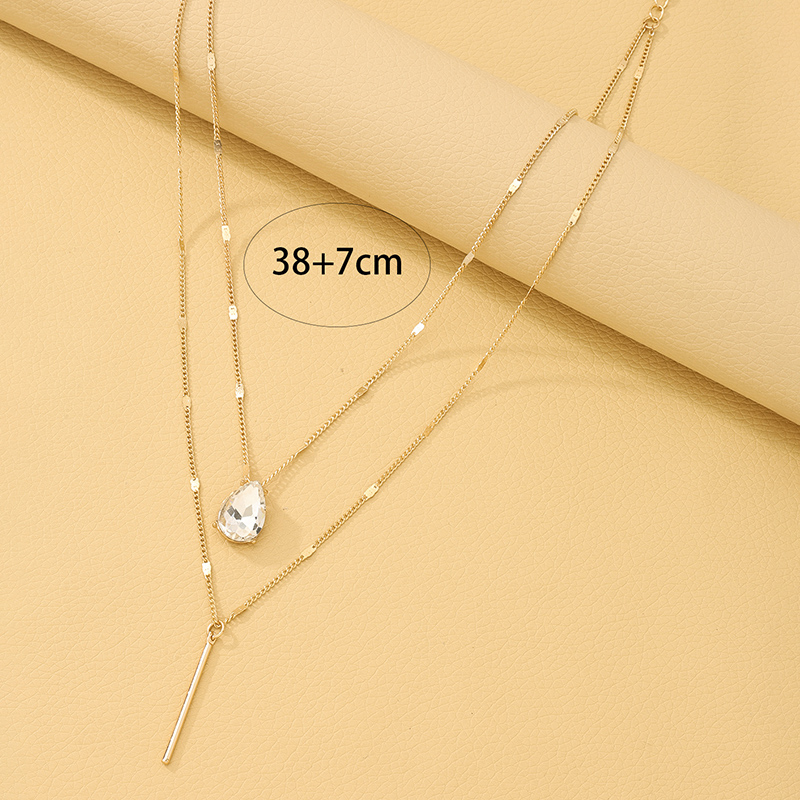 Elegant Nordic Style Lady Geometric Alloy Inlay Crystal Women's Double Layer Necklaces display picture 2
