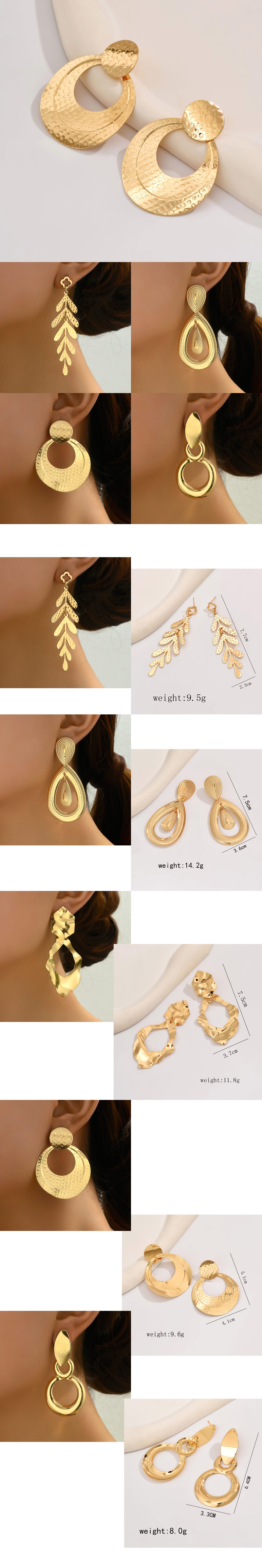 1 Pair Elegant Retro Geometric Ferroalloy Drop Earrings display picture 1