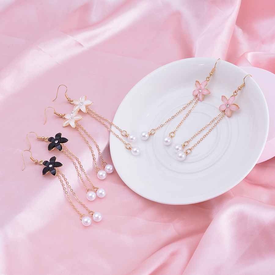 1 Pair Elegant Sweet Artistic Flower Chain Tassel Alloy Drop Earrings display picture 9