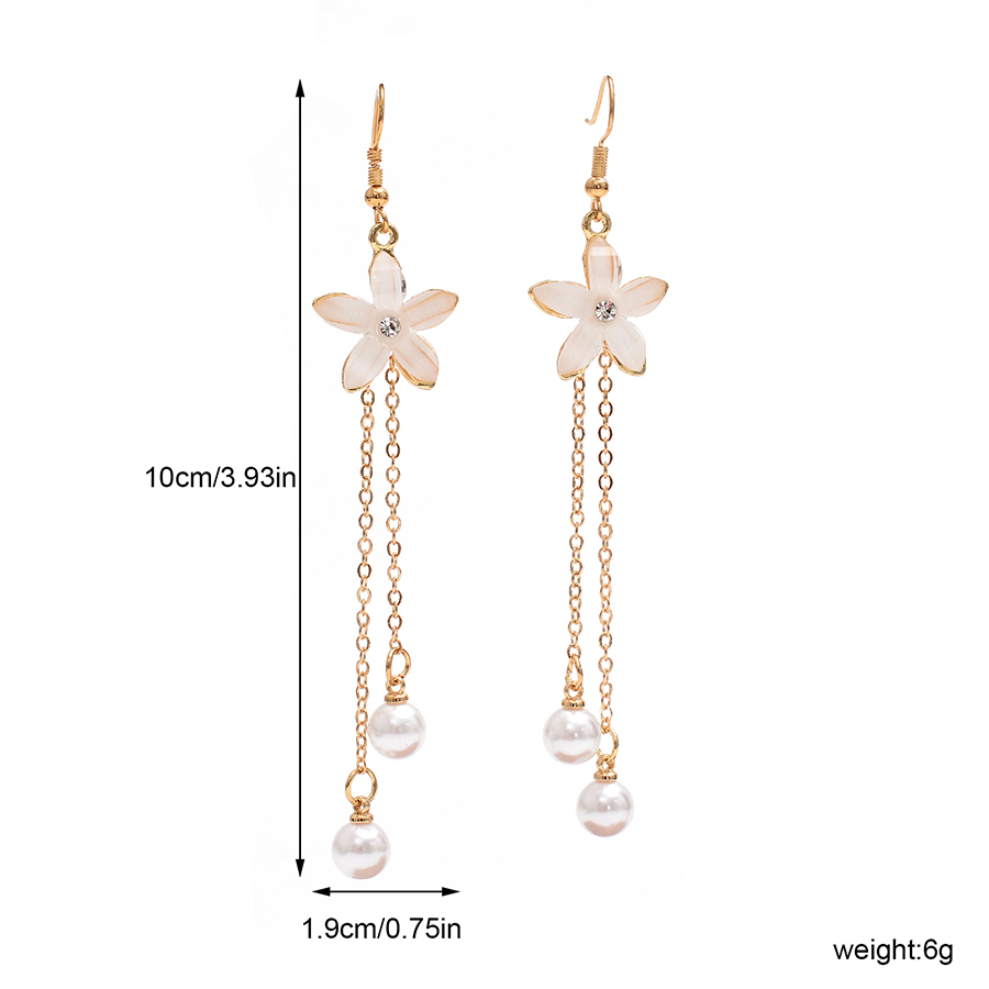 1 Pair Elegant Sweet Artistic Flower Chain Tassel Alloy Drop Earrings display picture 2