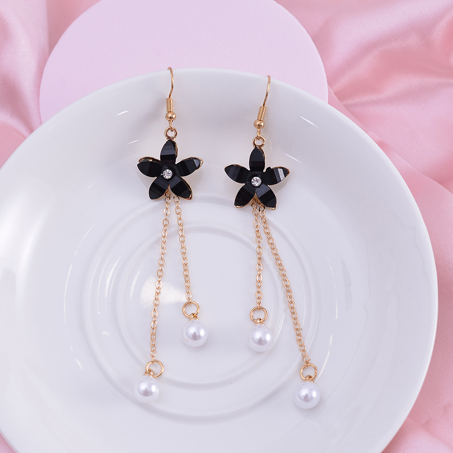 1 Pair Elegant Sweet Artistic Flower Chain Tassel Alloy Drop Earrings display picture 7