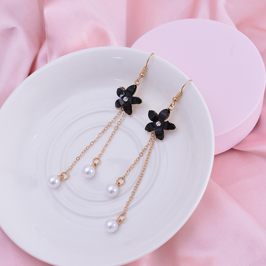 1 Pair Elegant Sweet Artistic Flower Chain Tassel Alloy Drop Earrings display picture 8