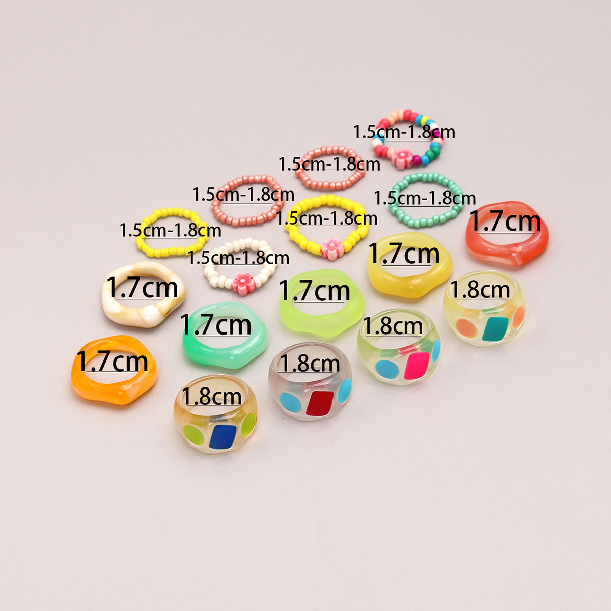 Sweet Solid Color Resin Wholesale Rings display picture 5