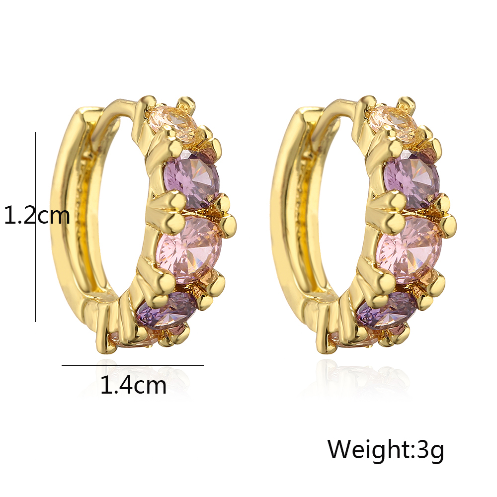 1 Pair Elegant Lady Geometric Plating Inlay Copper Zircon 18k Gold Plated Hoop Earrings display picture 1