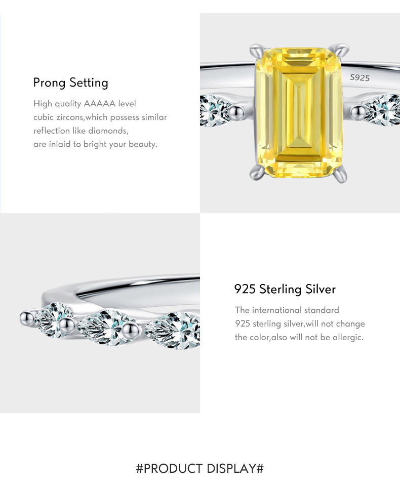 Ig-stil Elegant Süss Rechteck Sterling Silber Überzug Inlay Zirkon Überzogen Mit Rhodium Ringe display picture 5