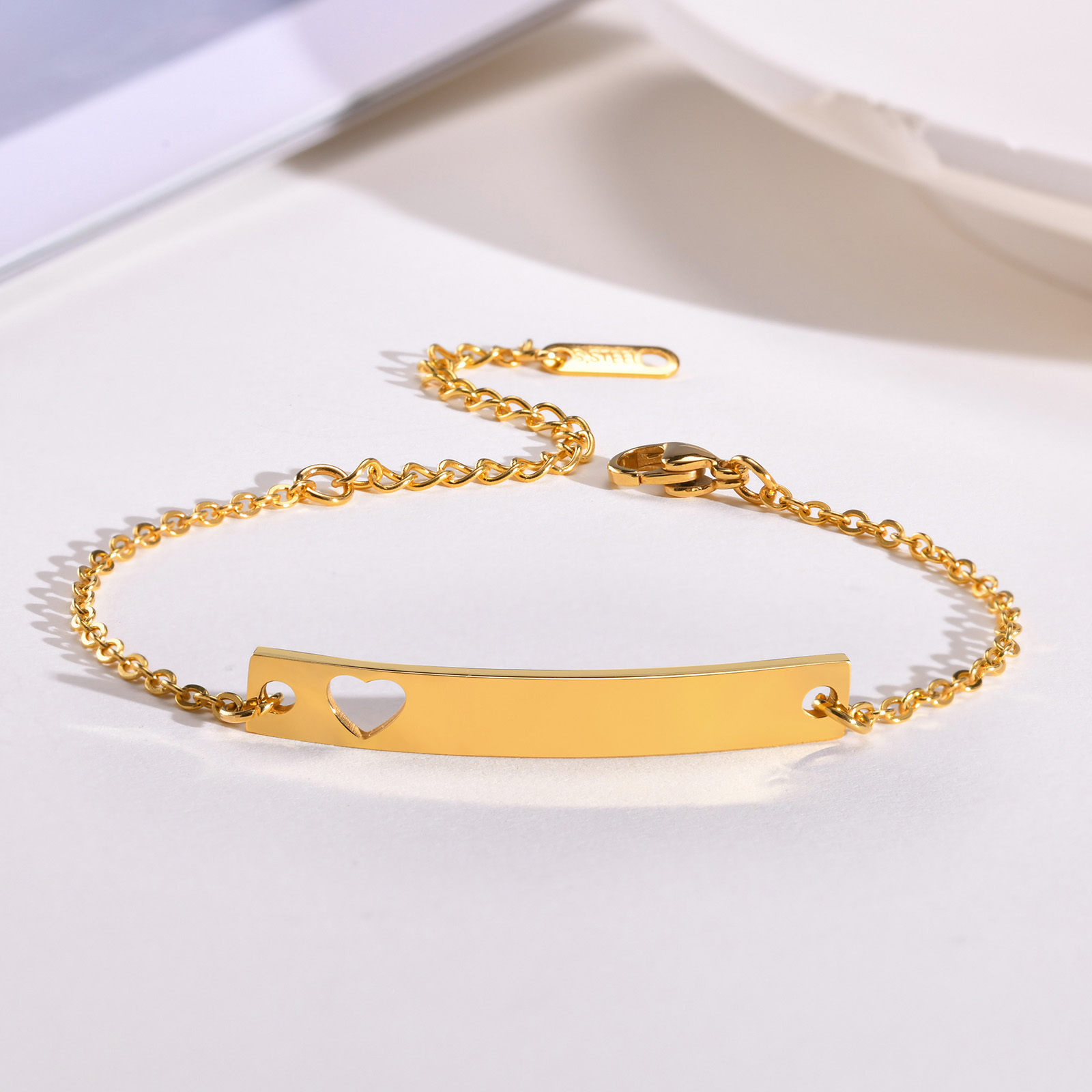 IG Style Simple Style Rectangle 304 Stainless Steel 18K Gold Plated Bracelets In Bulk display picture 4