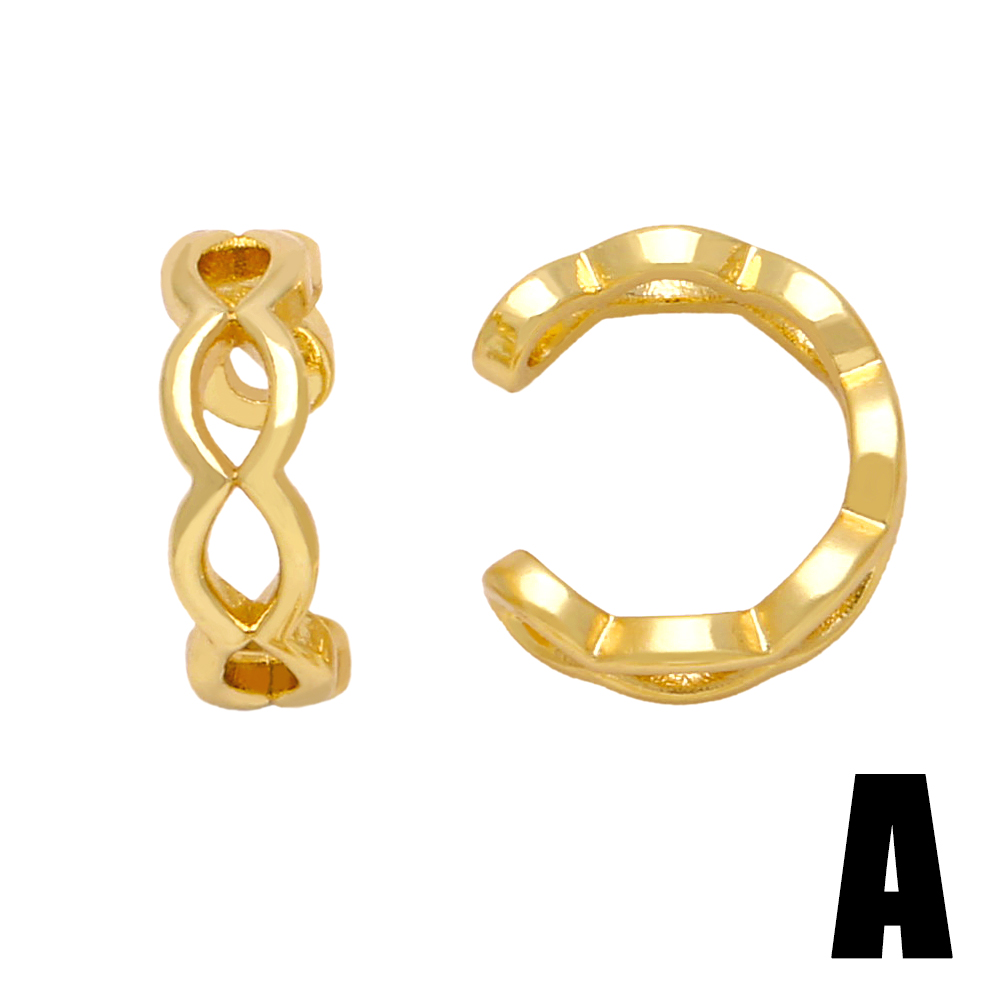 1 Pair Basic Simple Style Geometric Plating Copper 18k Gold Plated Ear Cuffs display picture 5