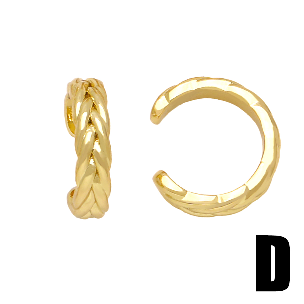 1 Paire De Base Style Simple Géométrique Placage Le Cuivre Plaqué Or 18k Clips D'oreille display picture 7