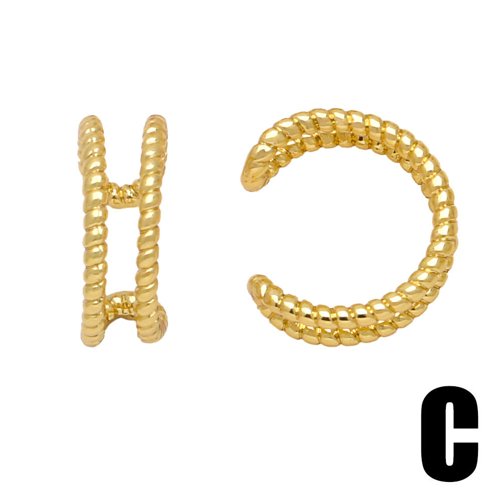 1 Pair Basic Simple Style Geometric Plating Copper 18k Gold Plated Ear Cuffs display picture 6