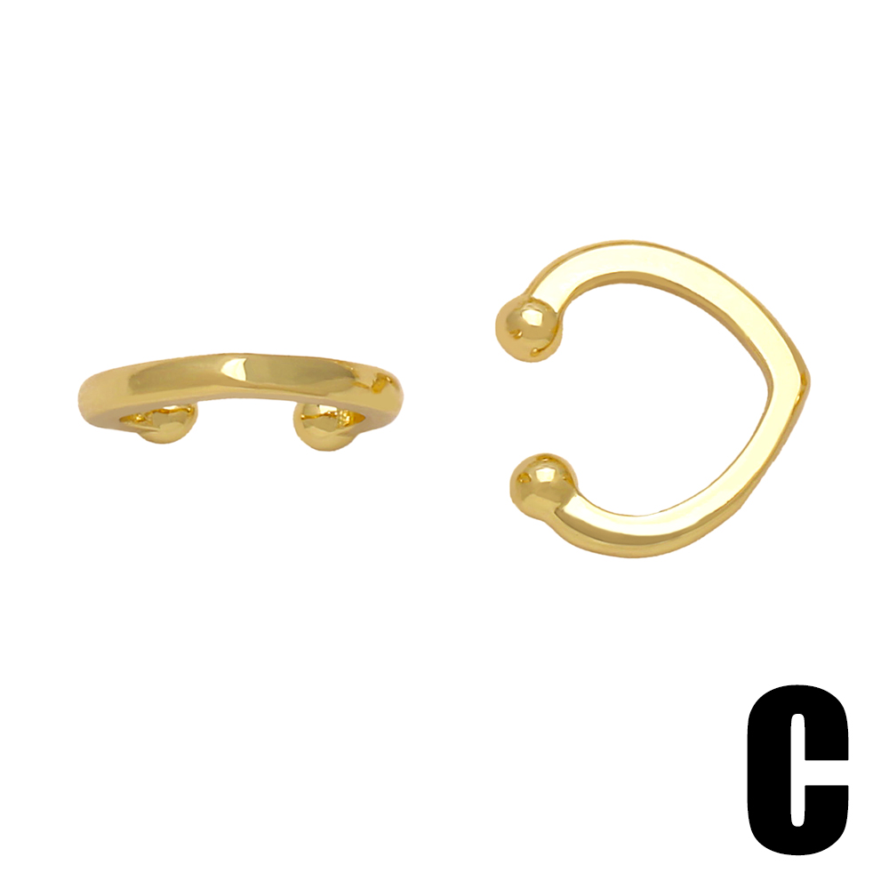 1 Pair Casual Modern Style Geometric Plating Copper 18k Gold Plated Ear Cuffs display picture 5