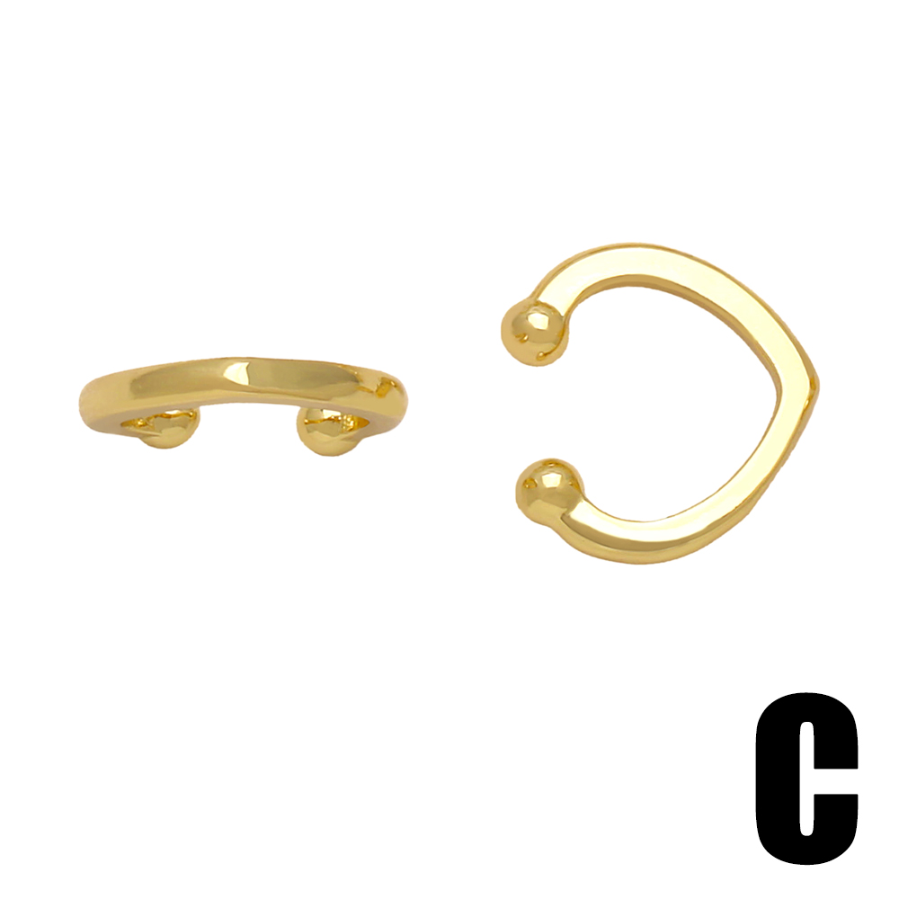 1 Paire Décontractée Style Moderne Géométrique Placage Le Cuivre Plaqué Or 18k Clips D'oreille display picture 5