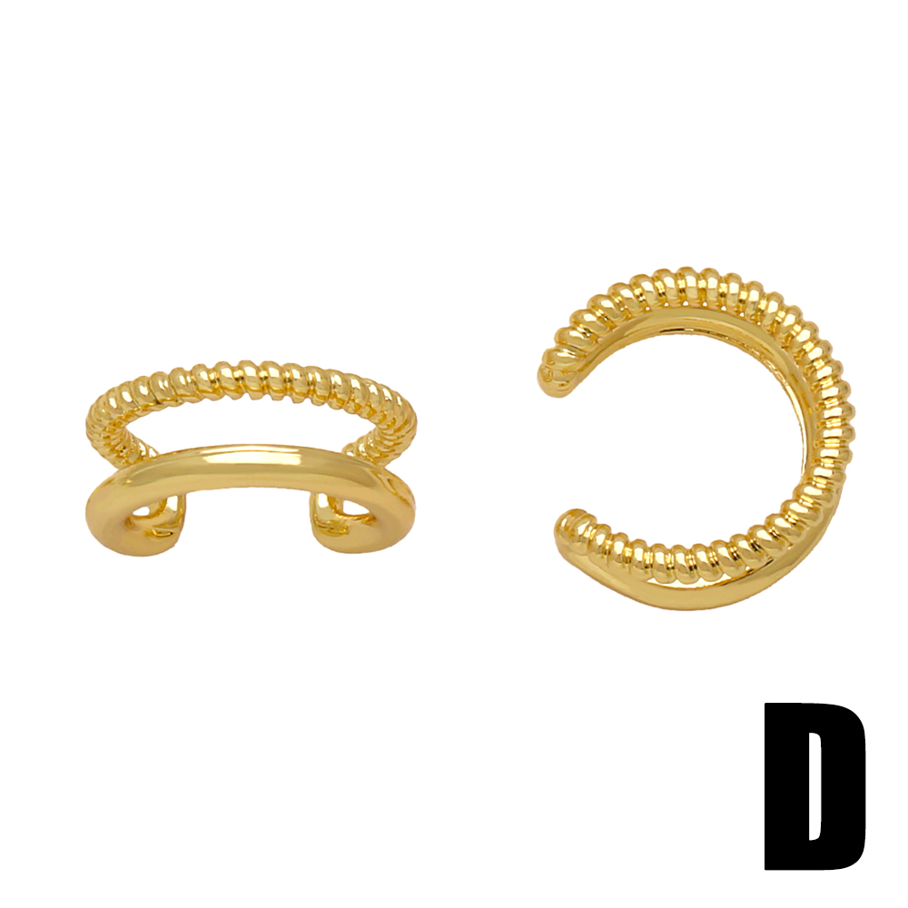 1 Pair Casual Modern Style Geometric Plating Copper 18k Gold Plated Ear Cuffs display picture 7