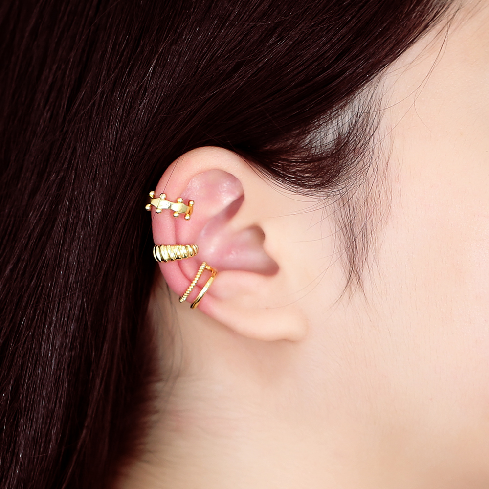 1 Pair Casual Modern Style Geometric Plating Copper 18k Gold Plated Ear Cuffs display picture 8