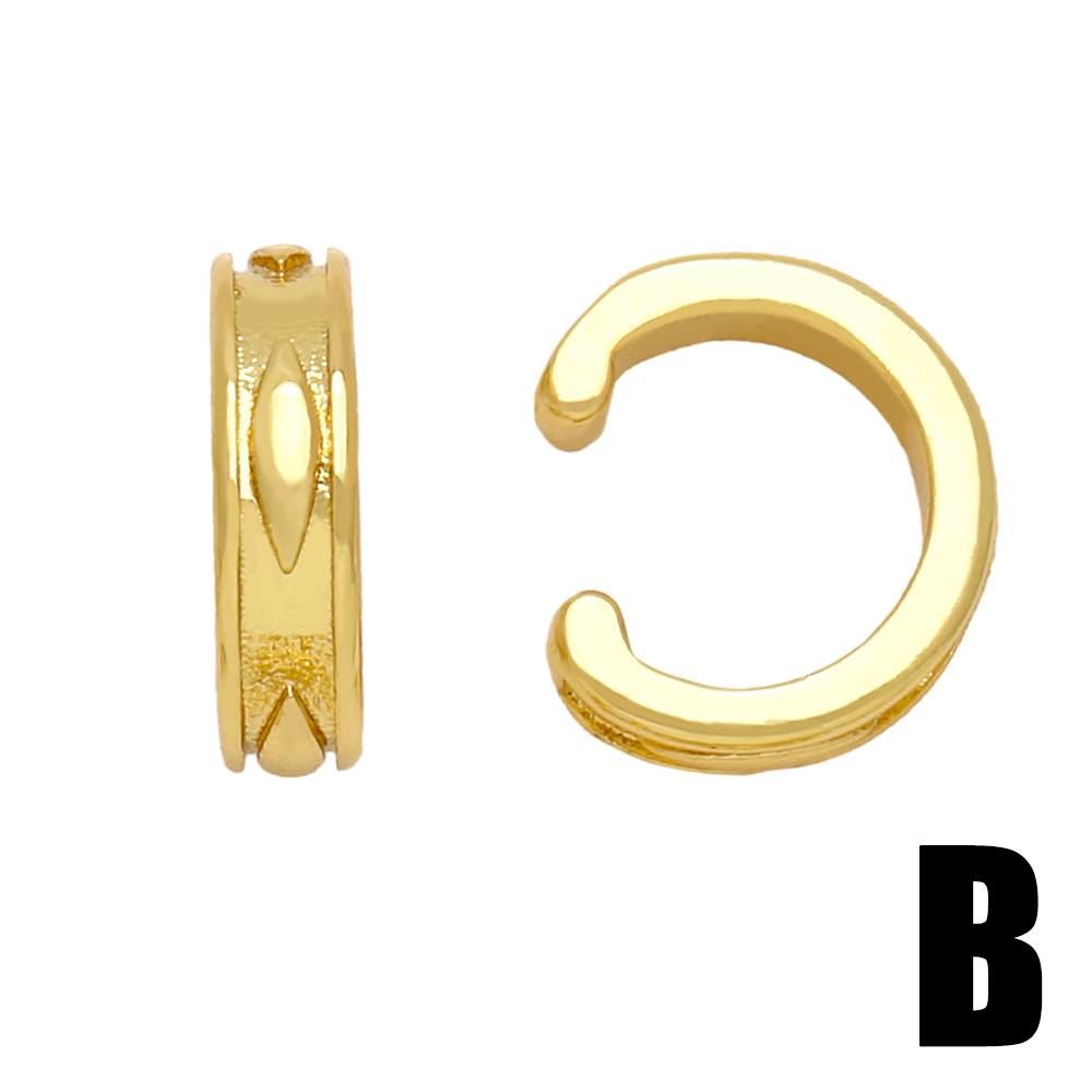 1 Pair Hip-hop Retro Geometric Plating Copper 18k Gold Plated Ear Cuffs display picture 4