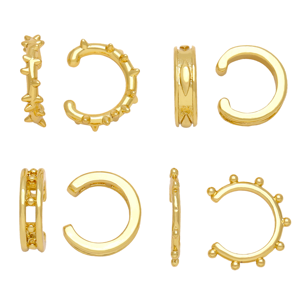 1 Pair Hip-hop Retro Geometric Plating Copper 18k Gold Plated Ear Cuffs display picture 2