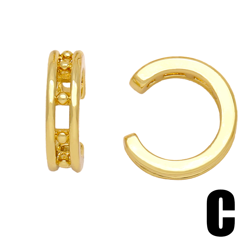 1 Pair Hip-hop Retro Geometric Plating Copper 18k Gold Plated Ear Cuffs display picture 6