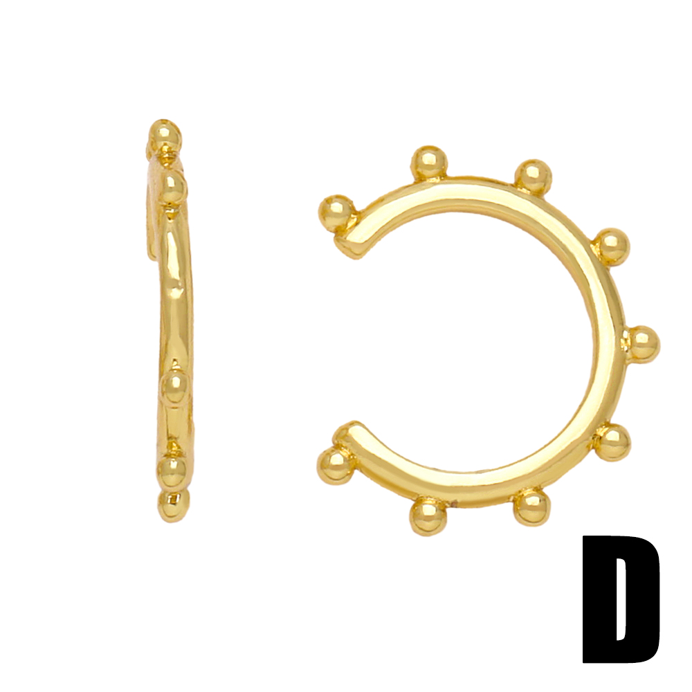 1 Pair Hip-hop Retro Geometric Plating Copper 18k Gold Plated Ear Cuffs display picture 7