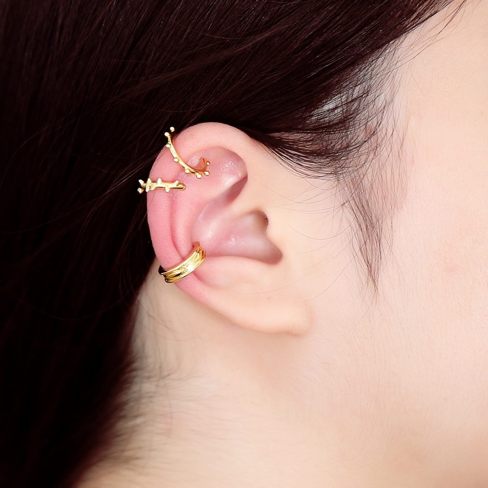 1 Pair Hip-hop Retro Geometric Plating Copper 18k Gold Plated Ear Cuffs display picture 8