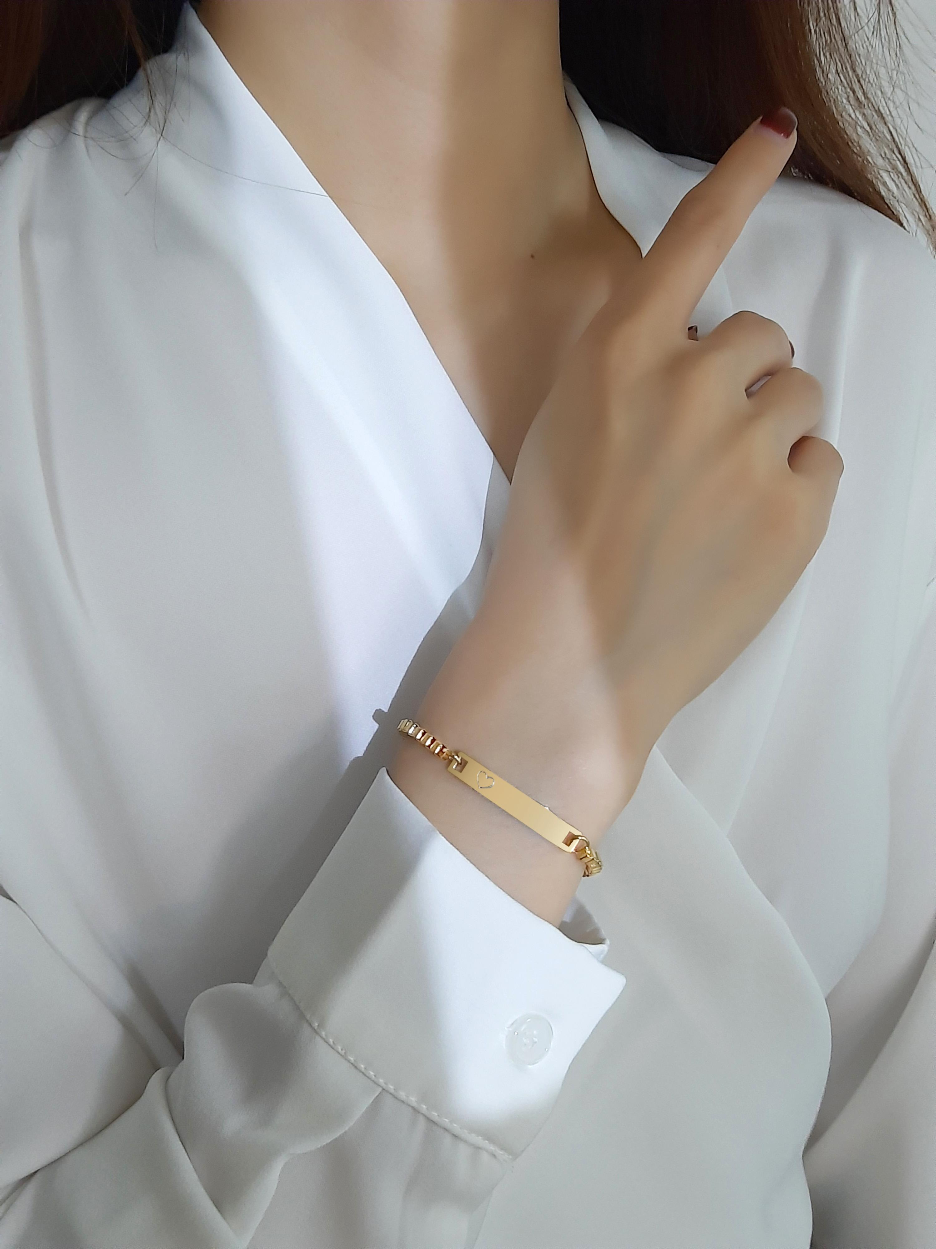 IG Style Simple Style Rectangle 304 Stainless Steel 18K Gold Plated Bracelets In Bulk display picture 9
