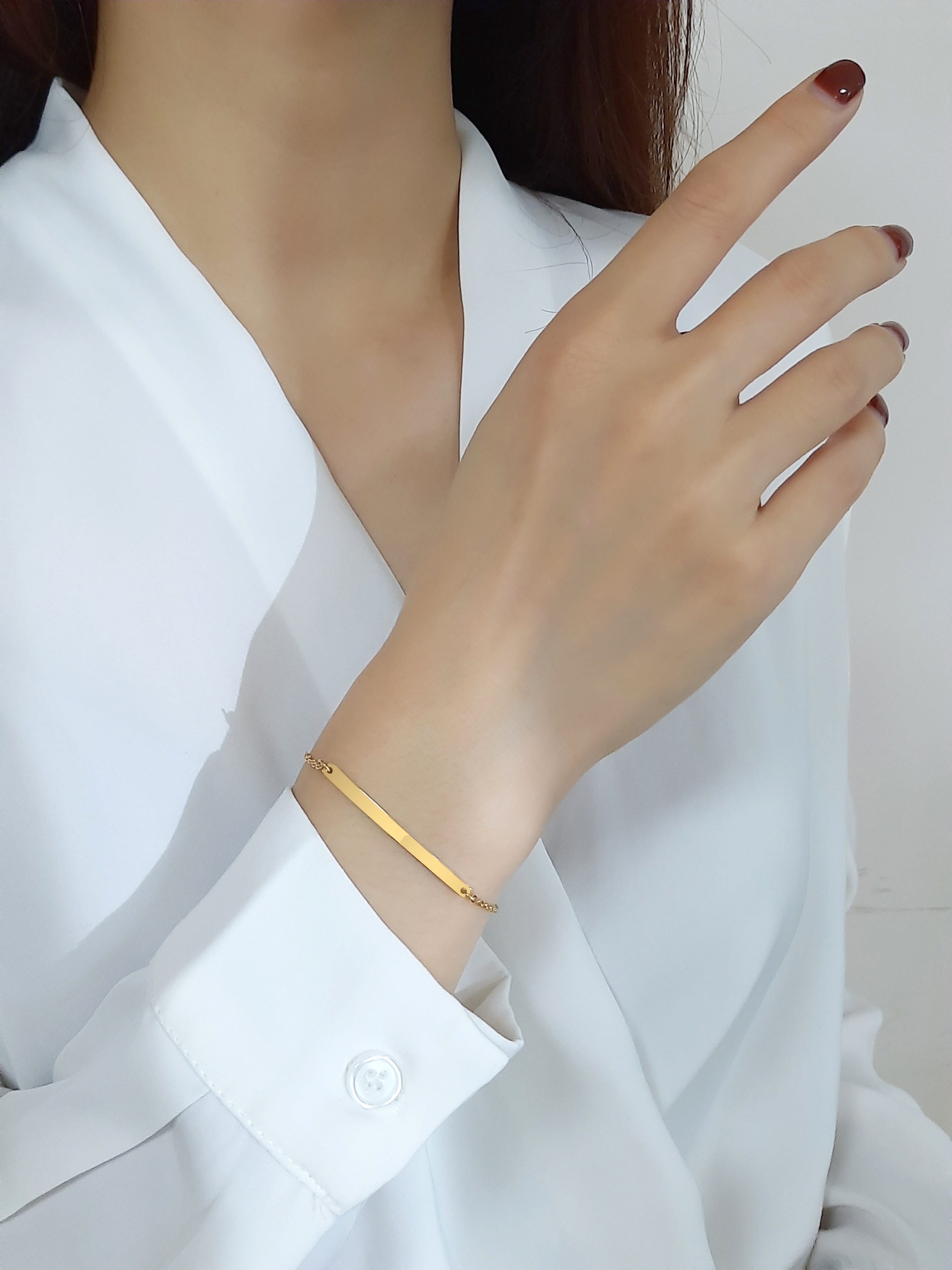 IG Style Simple Style Rectangle 304 Stainless Steel 18K Gold Plated Bracelets In Bulk display picture 12