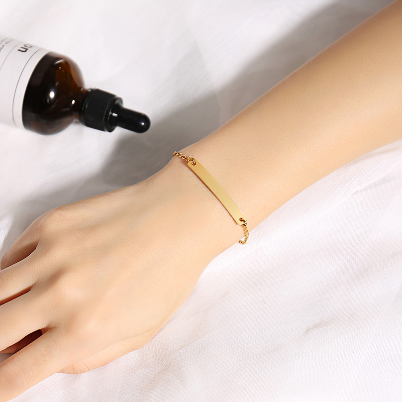IG Style Simple Style Rectangle 304 Stainless Steel 18K Gold Plated Bracelets In Bulk display picture 13