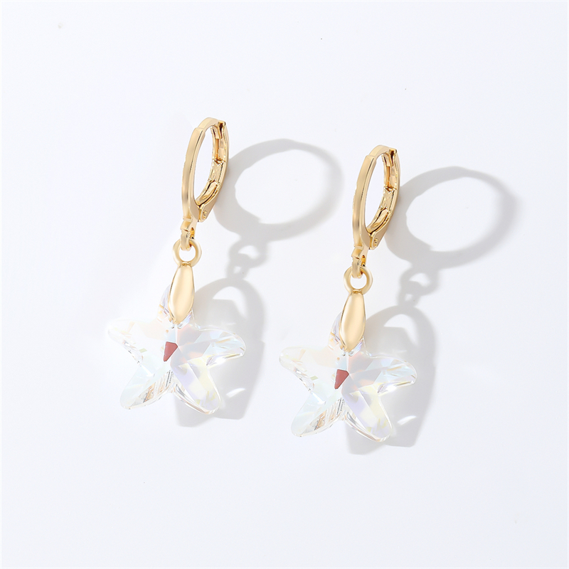 1 Paire Décontractée Vêtement De Rue Géométrique Forme De Cœur Fleur Placage Acier Inoxydable 304 Le Cuivre Zircon Plaqué Or K Boucles D'oreilles display picture 20