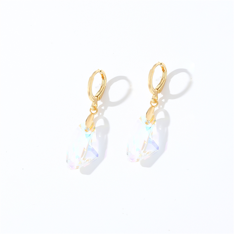 1 Paire Décontractée Vêtement De Rue Géométrique Forme De Cœur Fleur Placage Acier Inoxydable 304 Le Cuivre Zircon Plaqué Or K Boucles D'oreilles display picture 18