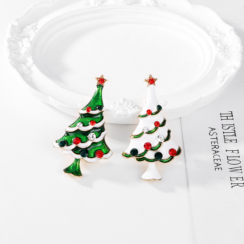 Cute Christmas Tree Alloy Inlay Rhinestones Unisex Brooches display picture 6