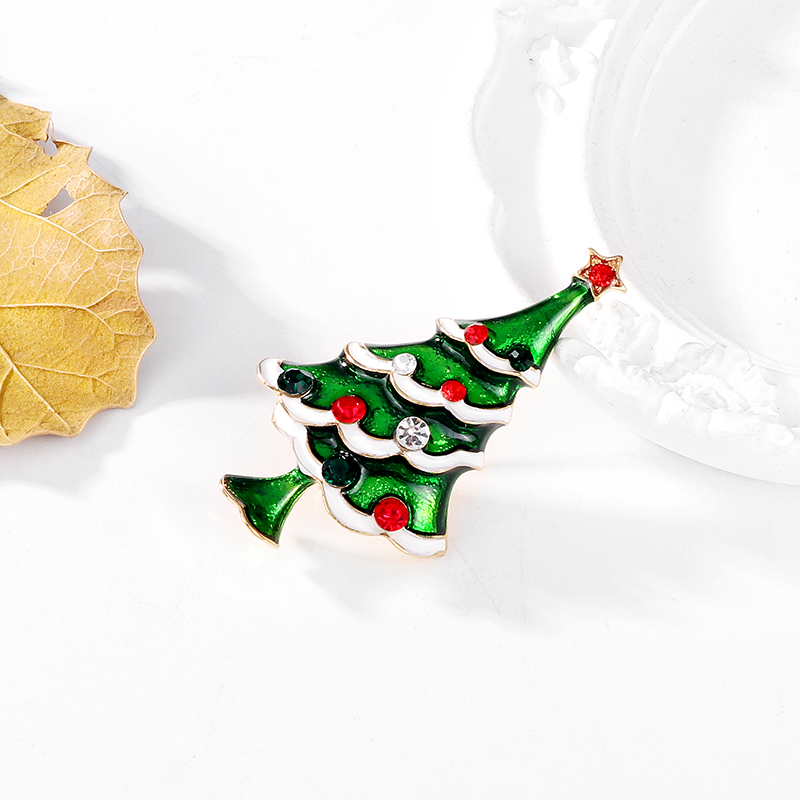 Cute Christmas Tree Alloy Inlay Rhinestones Unisex Brooches display picture 4