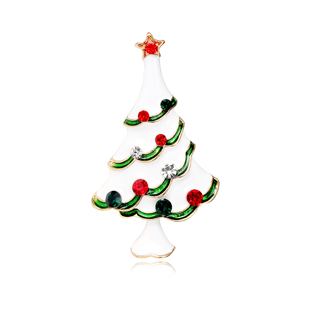 Cute Christmas Tree Alloy Inlay Rhinestones Unisex Brooches display picture 3