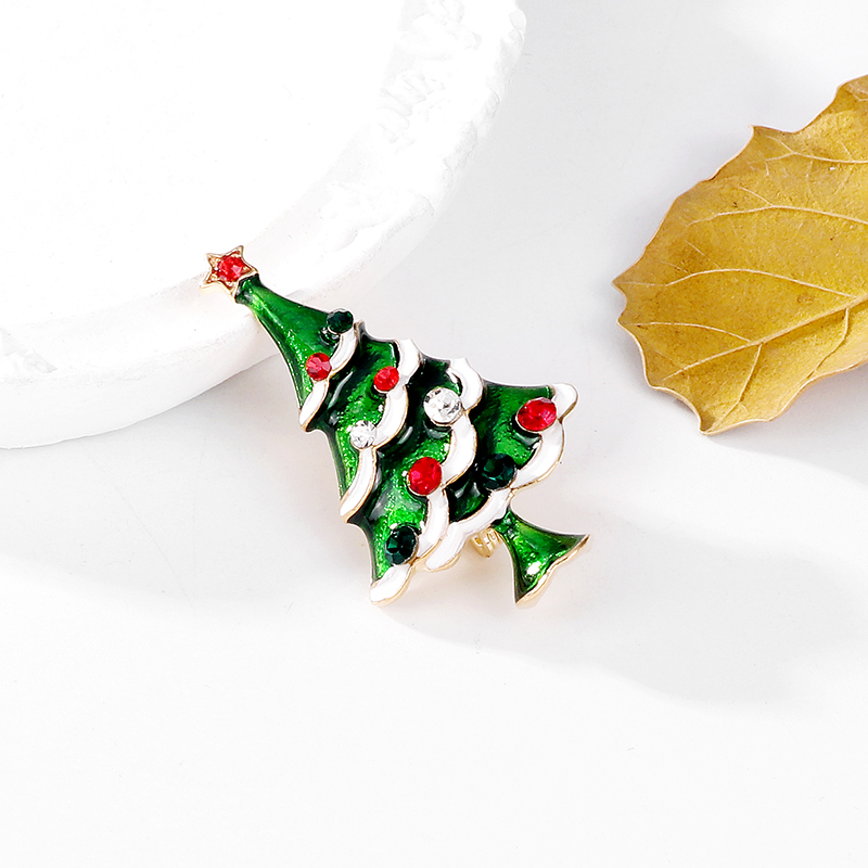 Cute Christmas Tree Alloy Inlay Rhinestones Unisex Brooches display picture 11