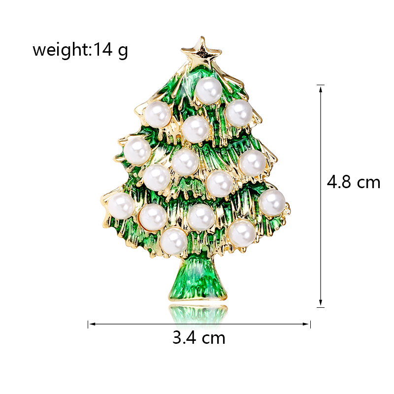 Cute Christmas Tree Alloy Inlay Artificial Pearls Unisex Brooches display picture 1