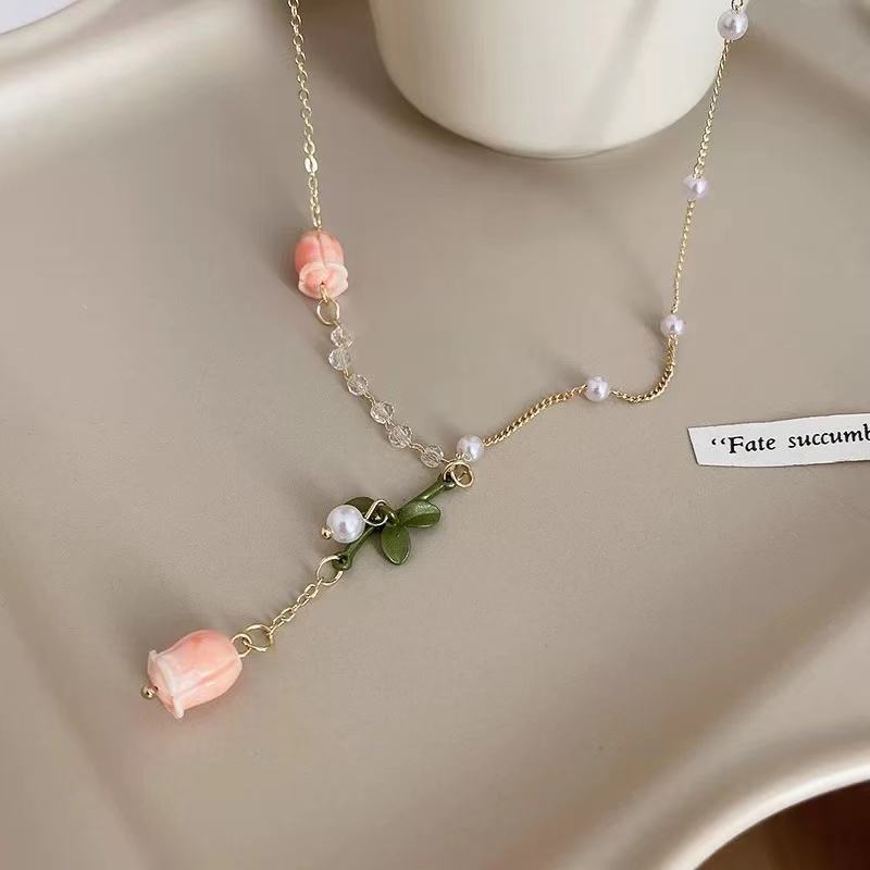 Sweet Korean Style Flower Alloy Pendant Necklace display picture 1