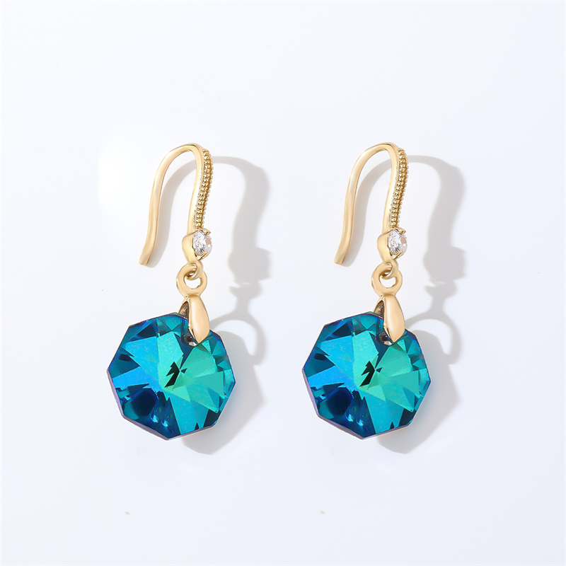 1 Pair Casual Elegant Modern Style Geometric Heart Shape Flower Copper Zircon Gold Plated Drop Earrings display picture 16