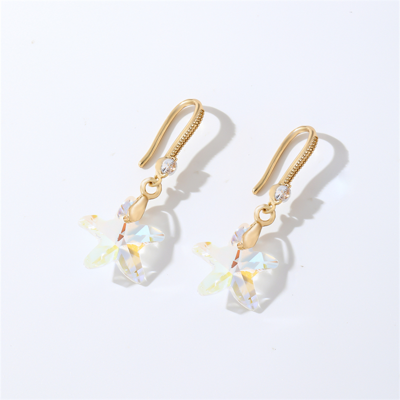 1 Pair Casual Elegant Modern Style Geometric Heart Shape Flower Copper Zircon Gold Plated Drop Earrings display picture 26