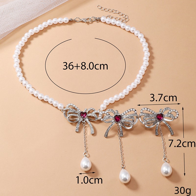 Luxurious Solid Color Alloy Plating Inlay Rhinestones Silver Plated Women's Jewelry Set display picture 2
