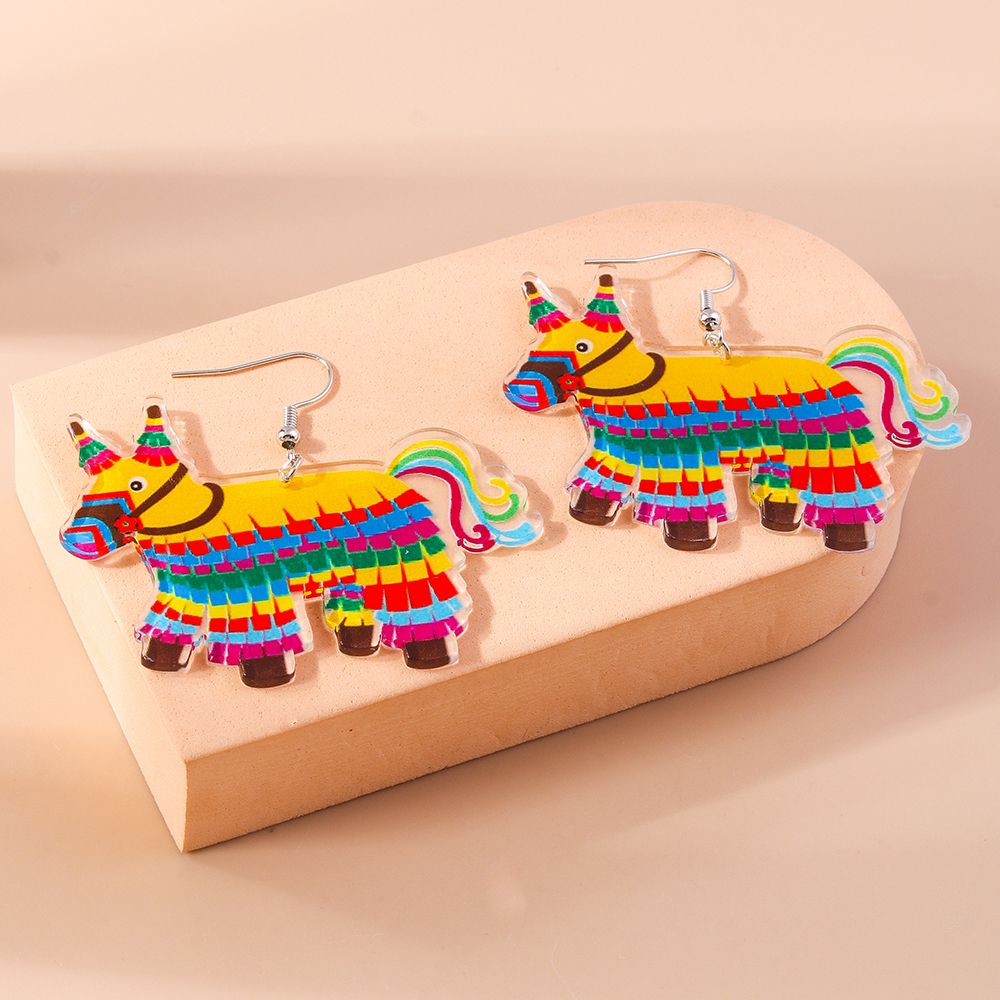 1 Pair Cute Modern Style Colorful Horse Zinc Alloy Drop Earrings display picture 9