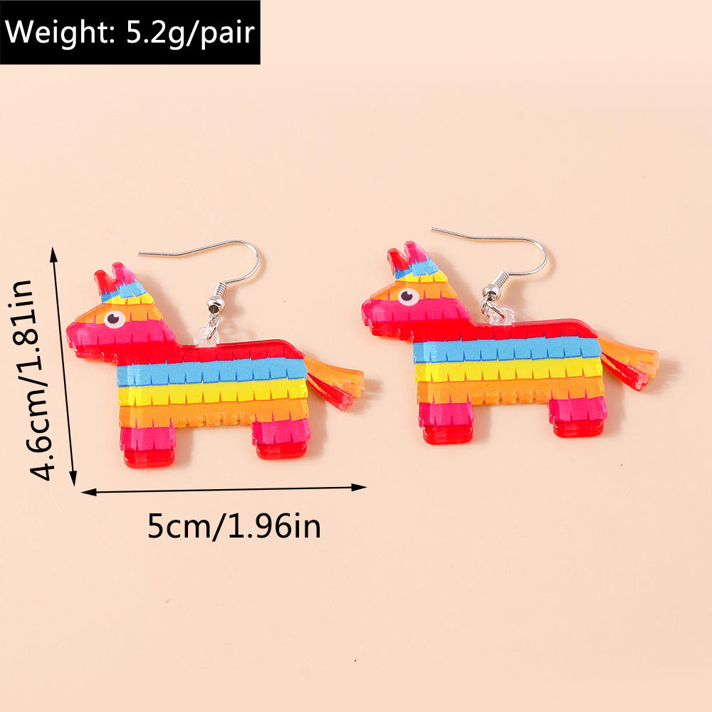 1 Pair Cute Modern Style Colorful Horse Zinc Alloy Drop Earrings display picture 1