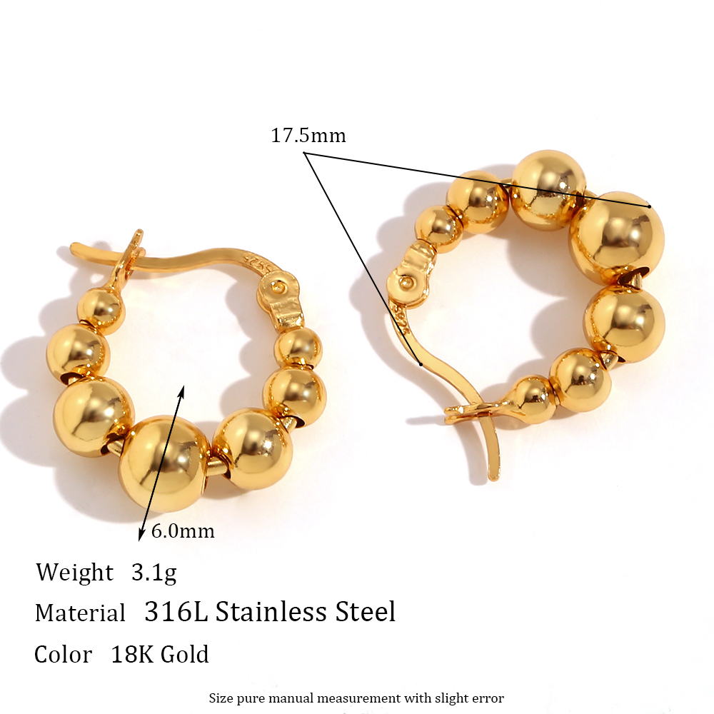 1 Pair Basic Classic Style Geometric Plating Stainless Steel 18k Gold Plated Earrings display picture 2