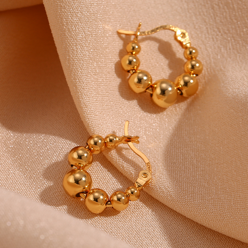 1 Pair Basic Classic Style Geometric Plating Stainless Steel 18k Gold Plated Earrings display picture 6