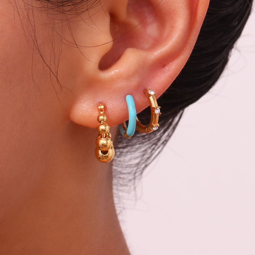 1 Pair Basic Classic Style Geometric Plating Stainless Steel 18k Gold Plated Earrings display picture 8