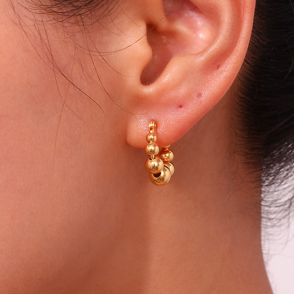 1 Pair Basic Classic Style Geometric Plating Stainless Steel 18k Gold Plated Earrings display picture 9