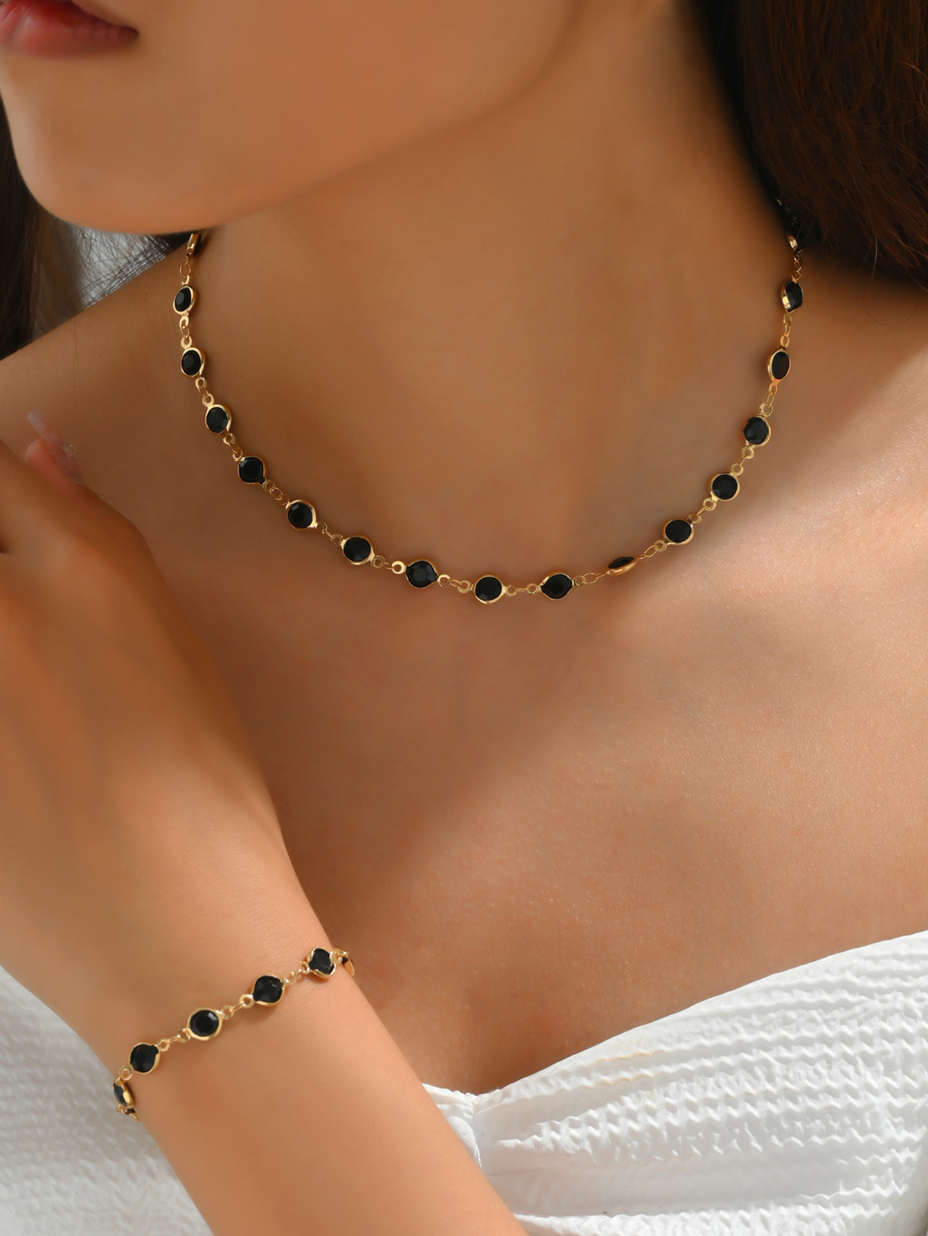 Elegant Geometric Alloy Plastic Women's Bracelets Earrings Necklace display picture 12