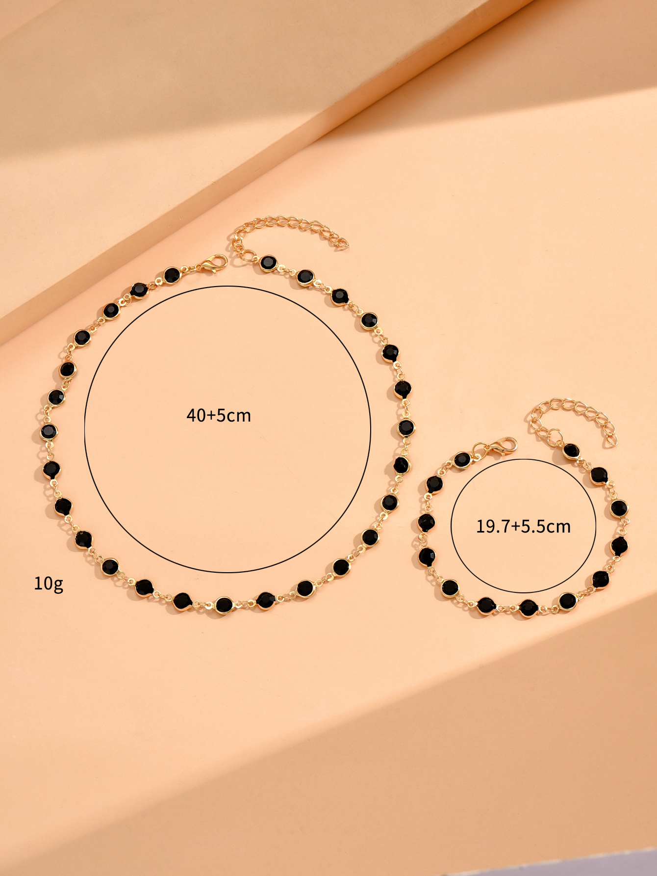 Großhandel Schmuck Einfacher Stil Runden Legierung Strasssteine Inlay Armbänder Halskette display picture 2