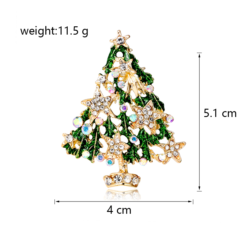 بدعة شجرة عيد الميلاد سبيكة ترصيع أحجار الراين للجنسين دبابيس display picture 1