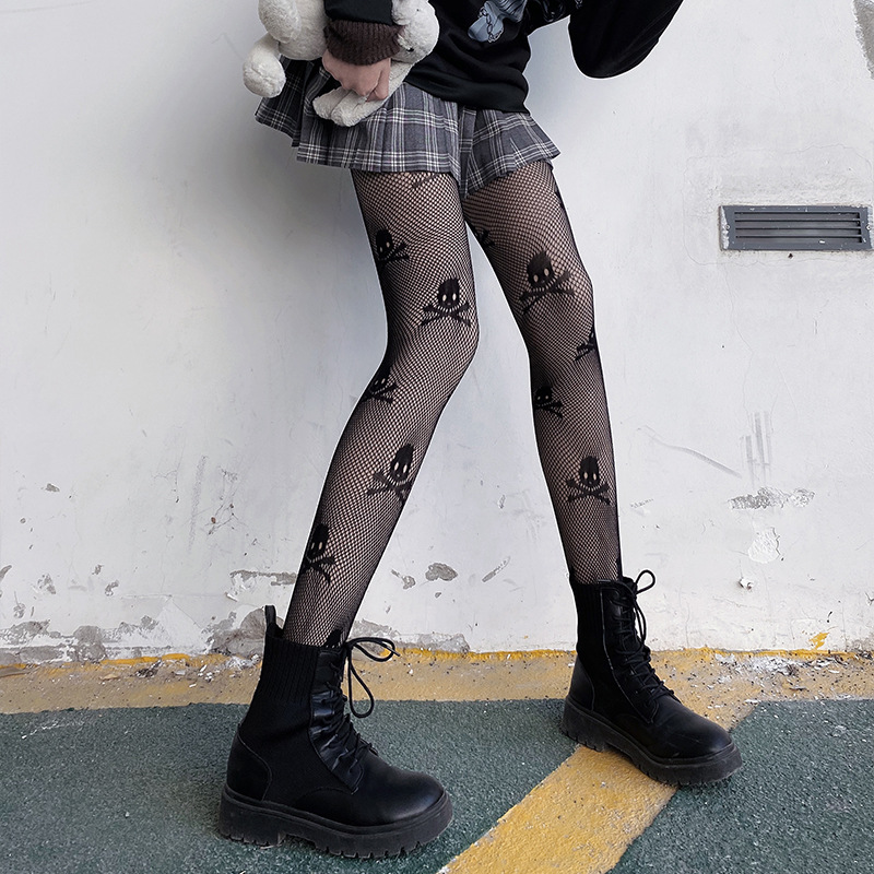 Heart Shape Leopard Skull Sexy Breathable Stockings display picture 4