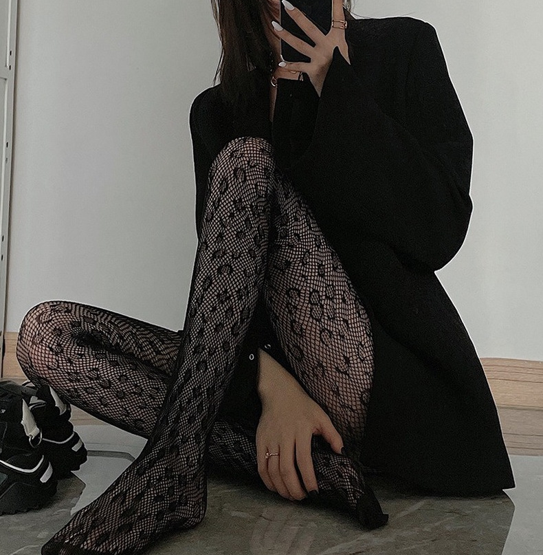 Heart Shape Leopard Skull Sexy Breathable Stockings display picture 1