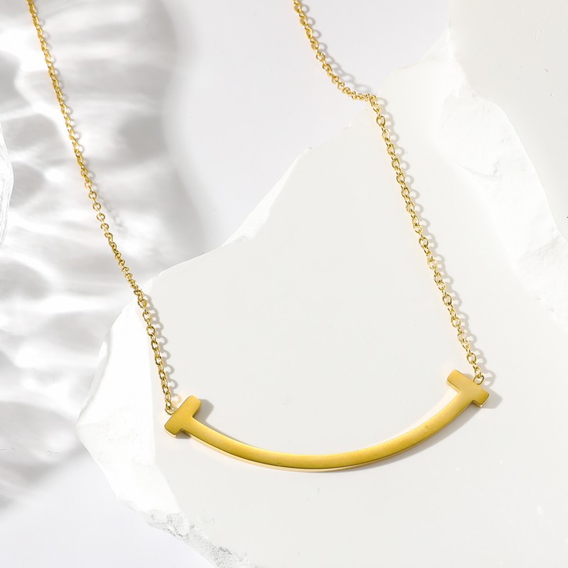 Style Coréen Smiley Acier Inoxydable Collier display picture 2