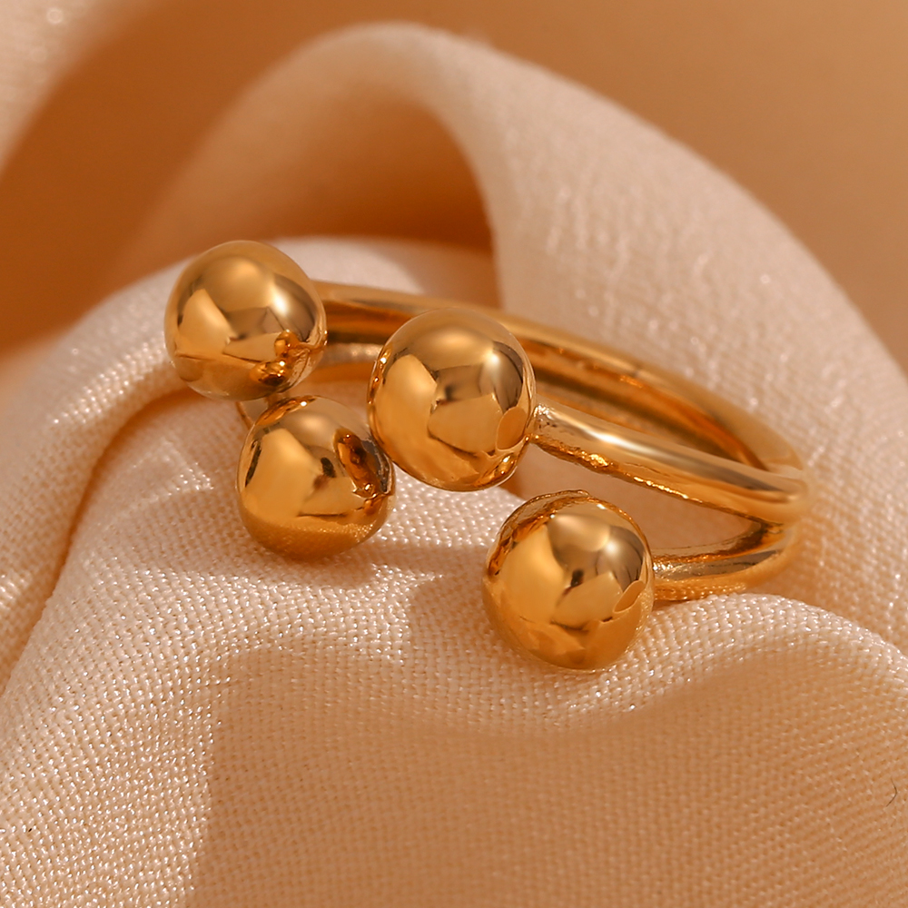 Basic Classic Style Geometric Stainless Steel Plating 18k Gold Plated Open Rings display picture 6