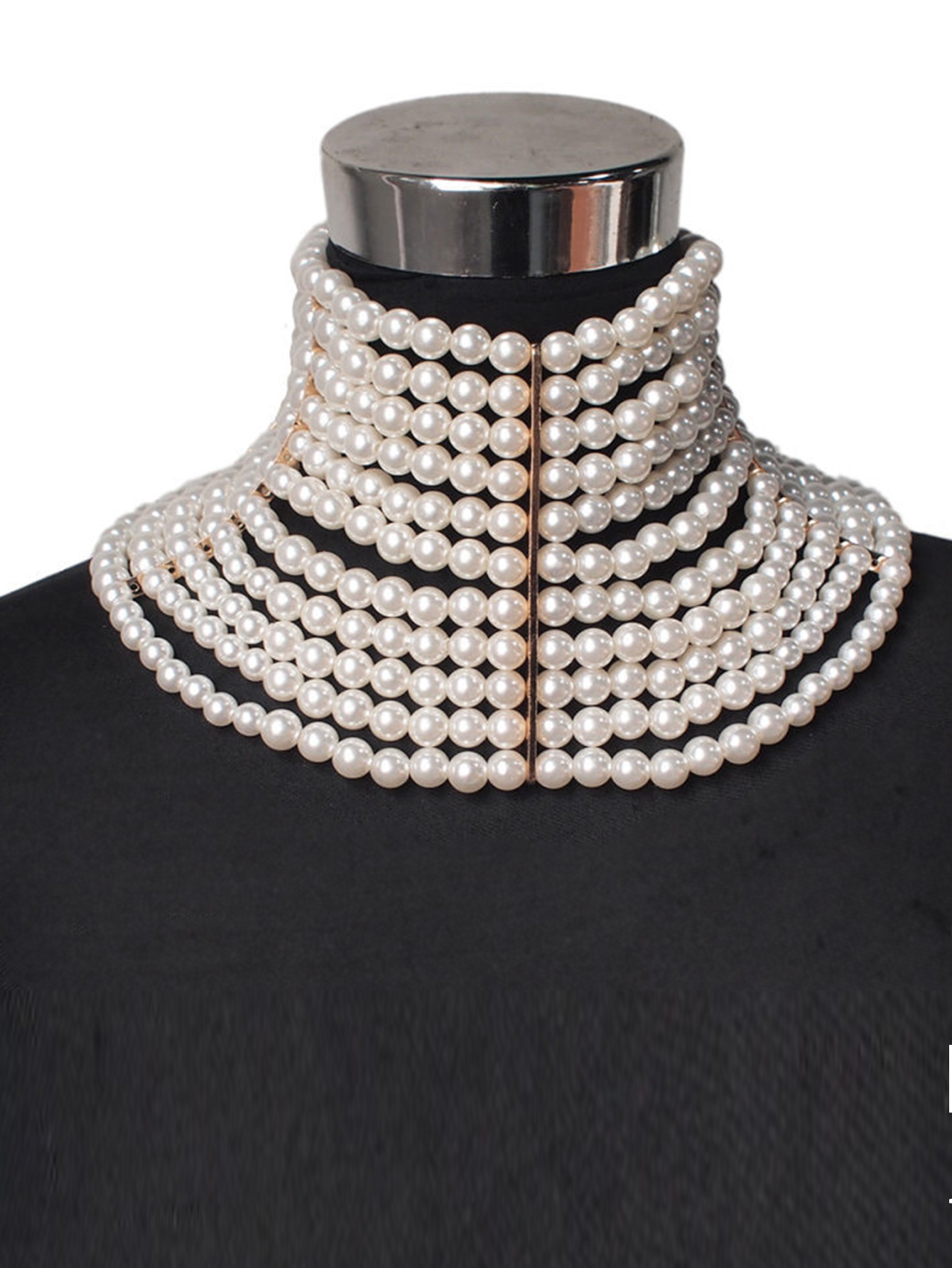 Baroque Style Solid Color Imitation Pearl Women's Choker display picture 2